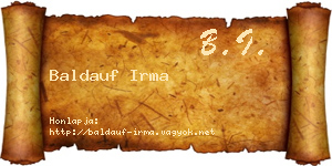 Baldauf Irma névjegykártya