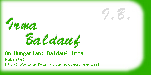 irma baldauf business card